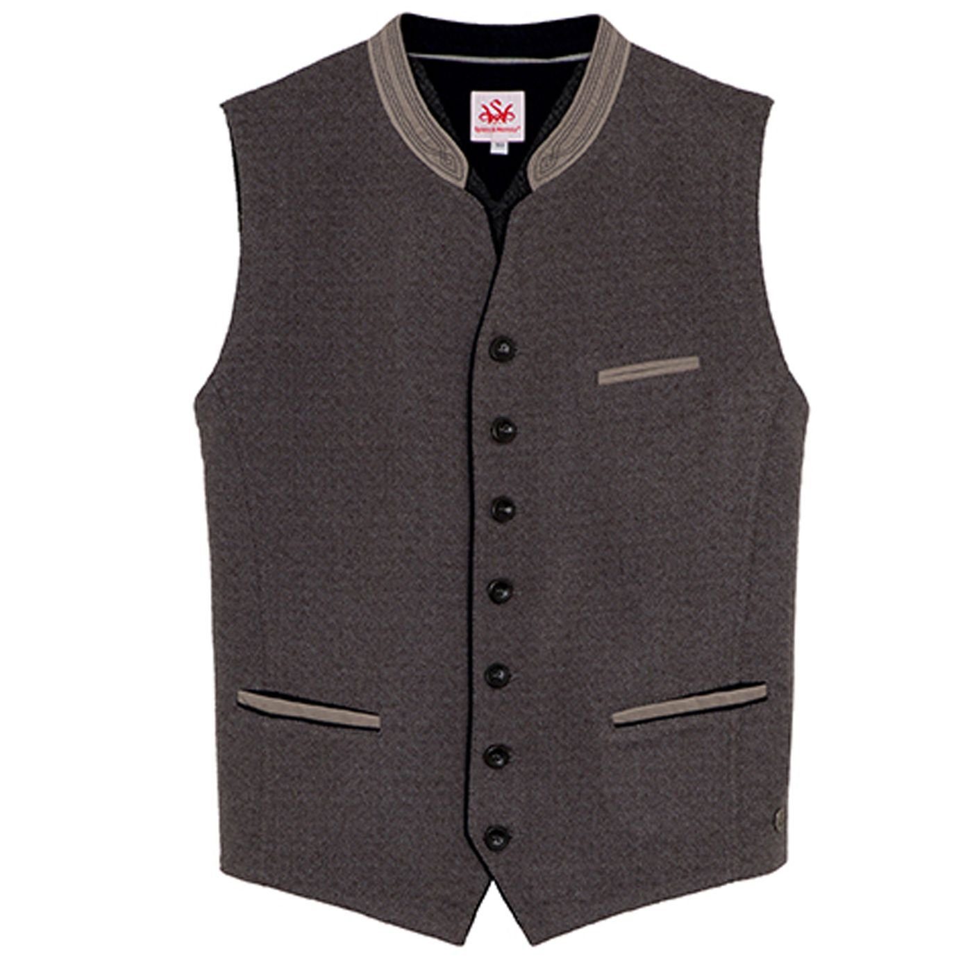 Spieth & Wensky Trachtenweste Bert Weste Herren Trachtenweste Wollweste weste