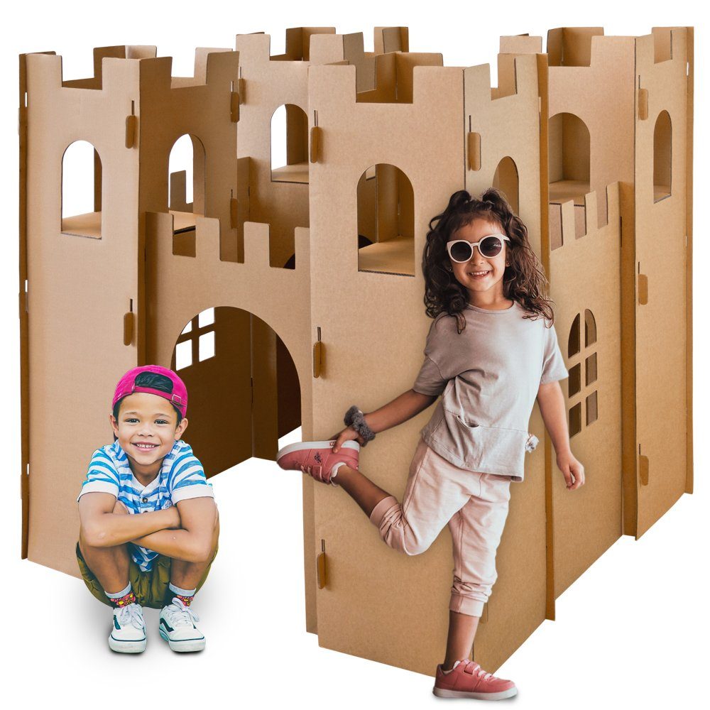 Kingpower Spielhaus Kinder Spielhaus Ritterburg Pappe Pappburg Karton Kartonhaus Spielburg