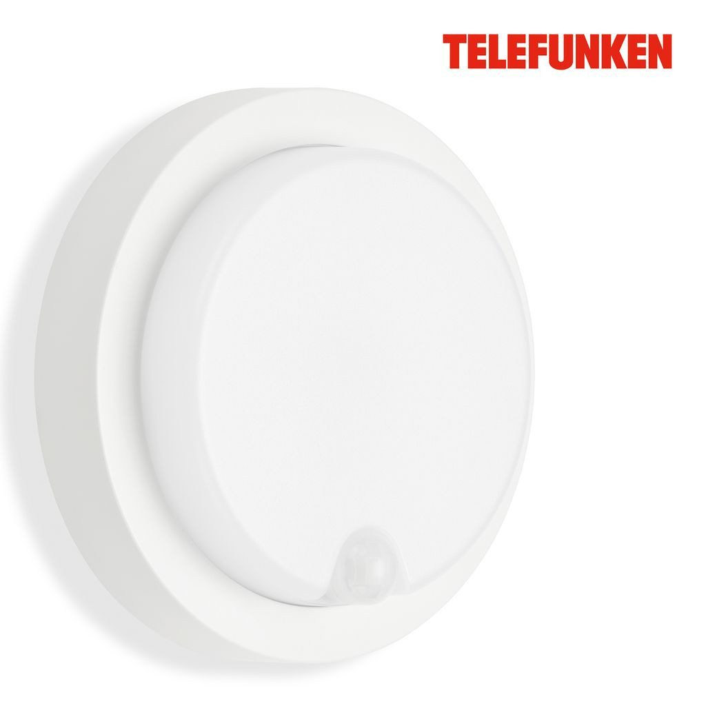 Telefunken Außen-Wandleuchte 315306TF, Leuchtdauer einstellbar, LED fest integriert, 2700K - Extra-Warmweiß, Außenleuchte IP44 Bewegungssensor 1150lm 4000K 12W
