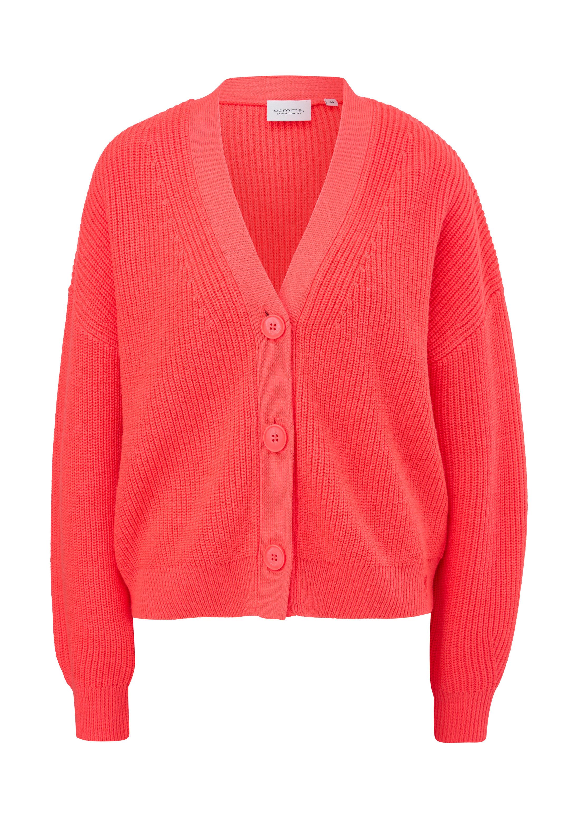 comma Cardigan Strickjacke Strickjacke aus Wollmix