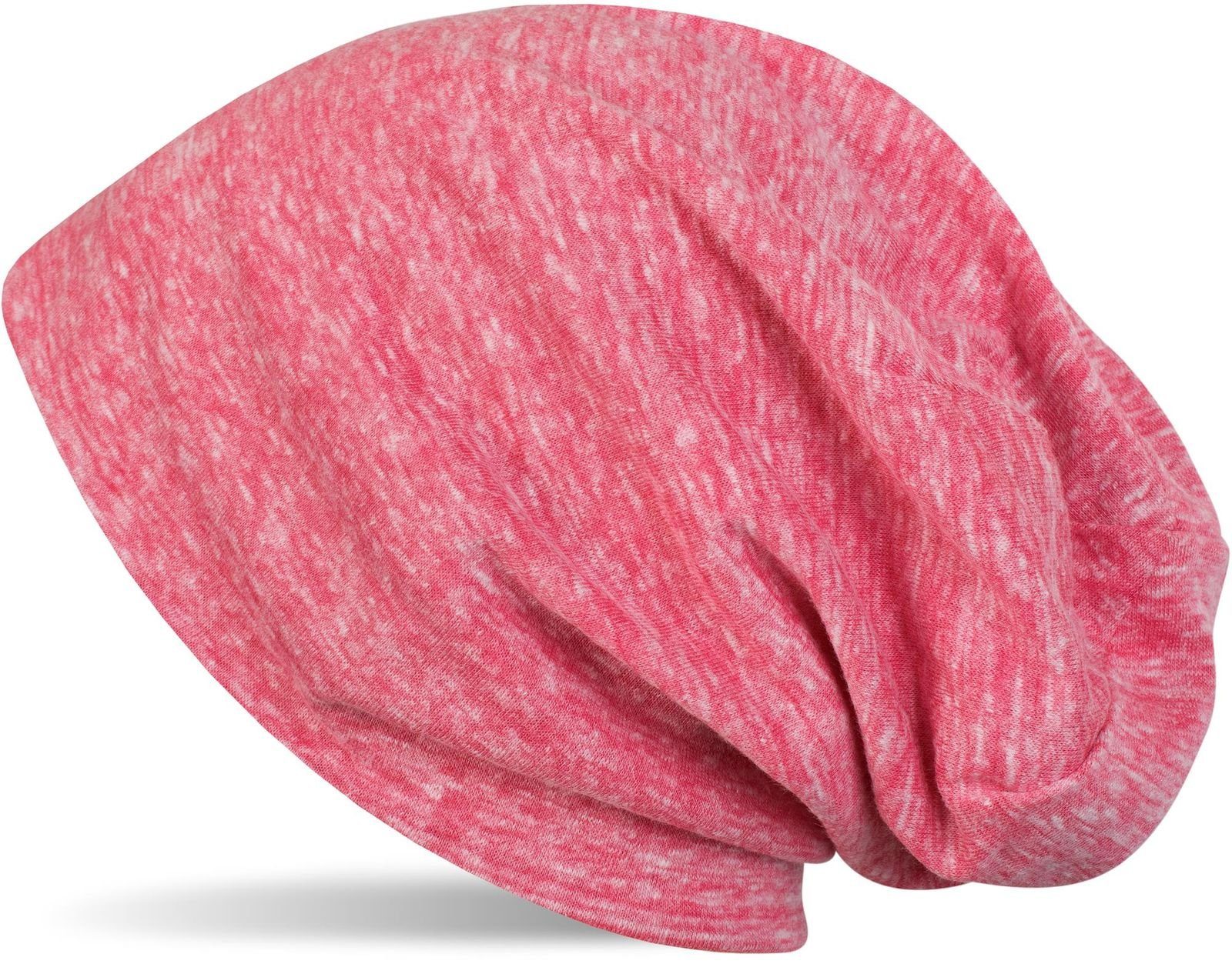 Slouch Uni Beanie Mütze Koralle meliert (1-St) Beanie styleBREAKER