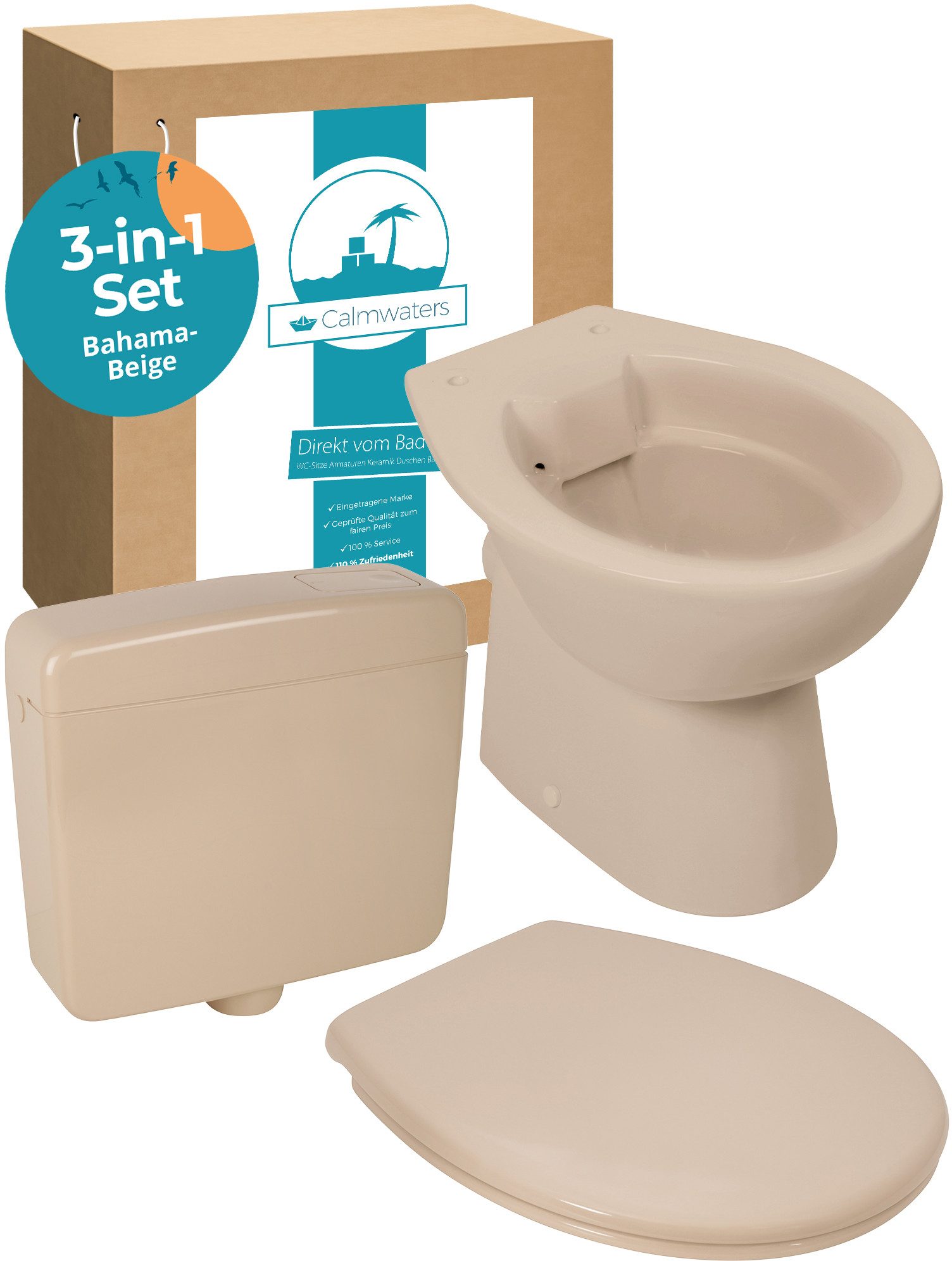 Calmwaters Tiefspül-WC Stand-WC spülrandlos, bodenstehend, Abgang günstig online kaufen