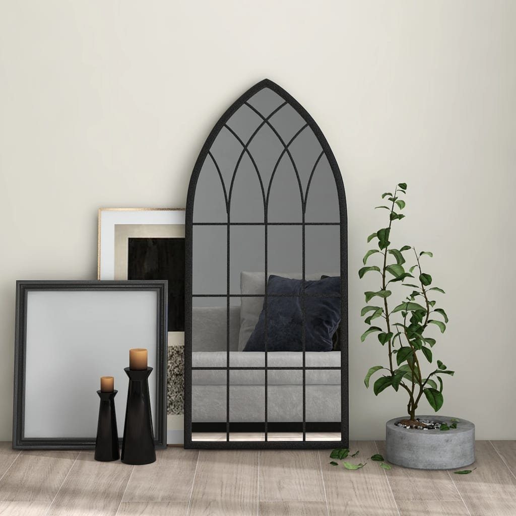 Schwarz für furnicato den Spiegel Wandspiegel Innenbereich Eisen 100x45 cm