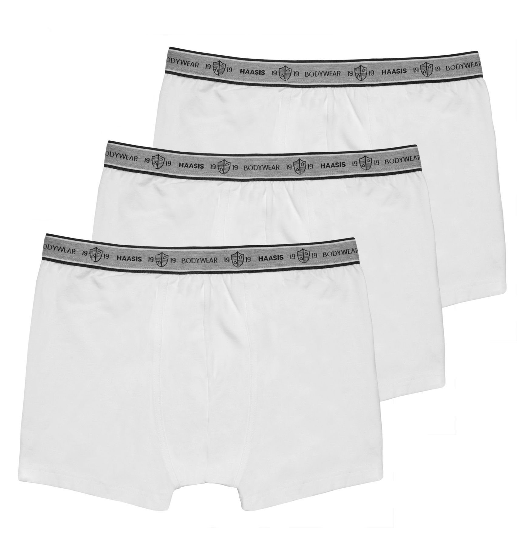 HAASIS Bodywear 1919 Retro Pants 3er Herren Passform, 77350413-weiß Optimale strapazierfähig Pack) (Packung, 3-St., formbeständig, Pants pflegeleicht