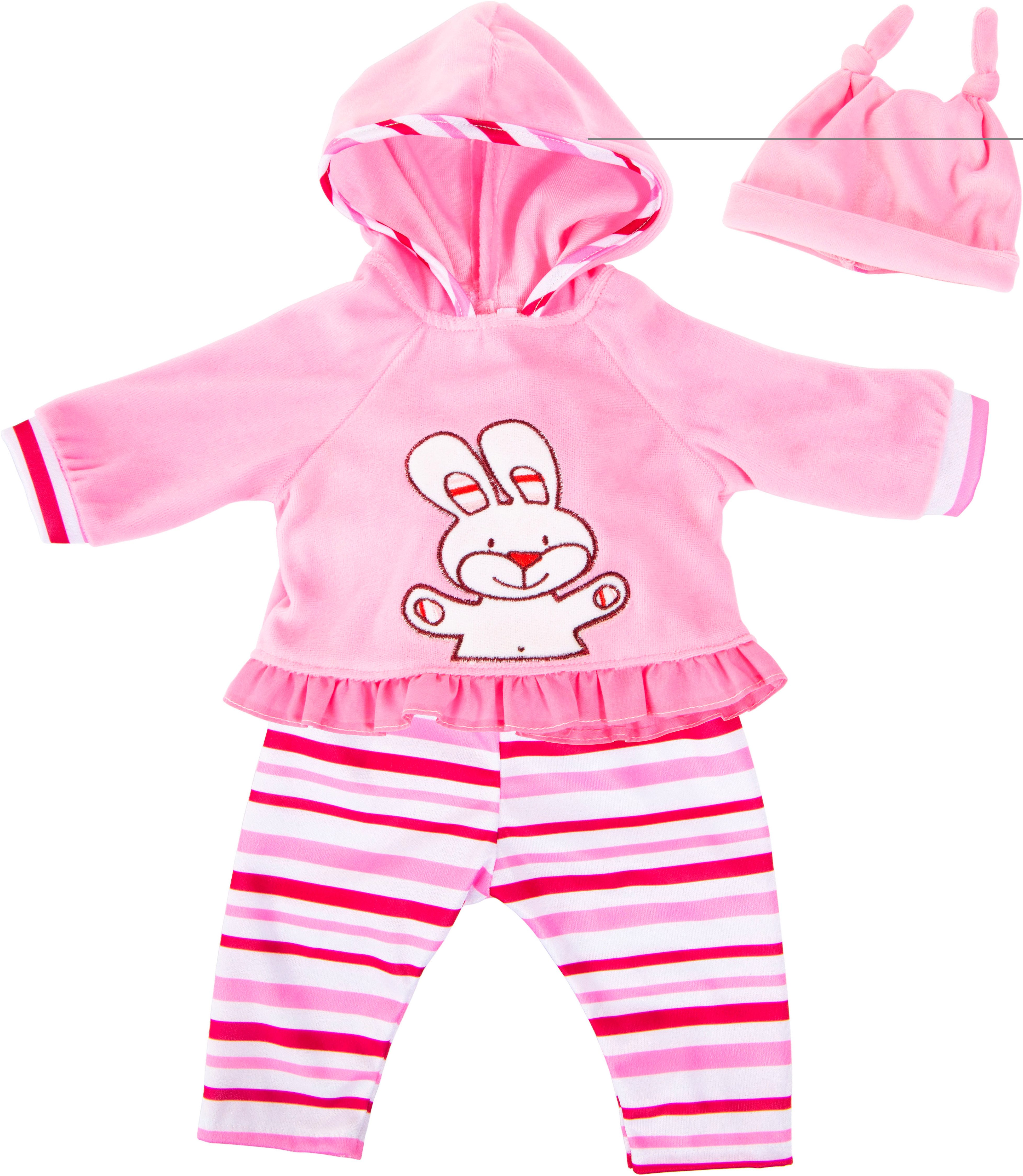 Bayer Puppenkleidung Obert/Hose Hase rosa (Set, 3-tlg) günstig online kaufen