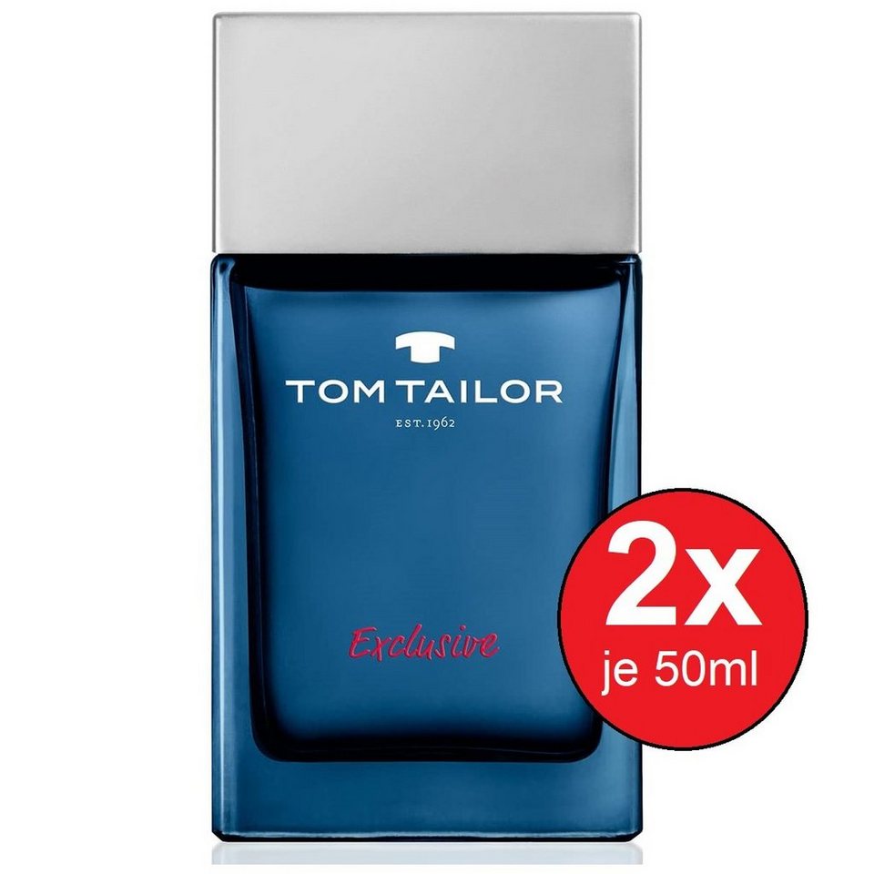 TOM TAILOR Eau de Toilette Exklusive für Ihn EDT 2x 50 ml Herrendüfte Duft  Männer Parfum, 2-tlg., Intensiv männlich Parfüm Geschenk für Herren Männer  Jungen