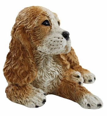 Castagna Tierfigur Dekofigur Hund Cocker Spaniel Welpe Hundefigur liegend Kollektion Castagna aus Resin H 16 cm