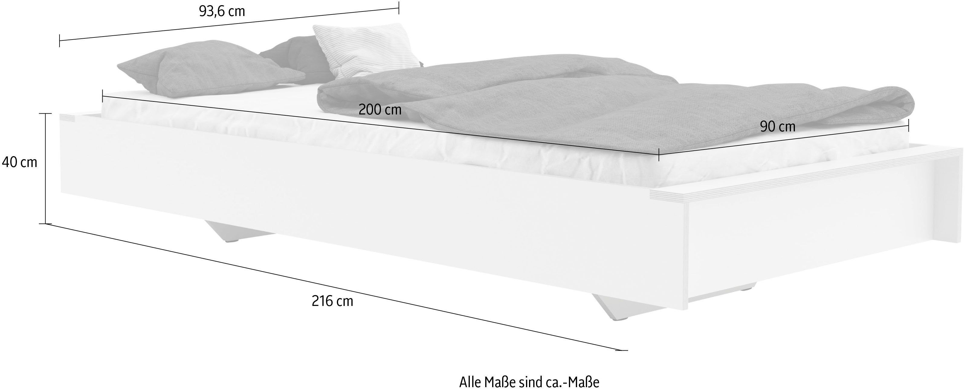 Komfort | weiß birke weiß Höhe FLAI SMALL Einzelbett LIVING cm Kopfteil ohne weiß HIGH, birke 40 birke birke | weiß Müller |