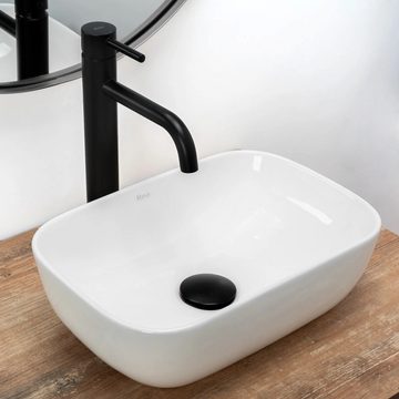 wohnwerk.idee Aufsatzwaschbecken Waschbecken Keramik Weiß Klein Gäste WC Gäste Bad Belinda Mini