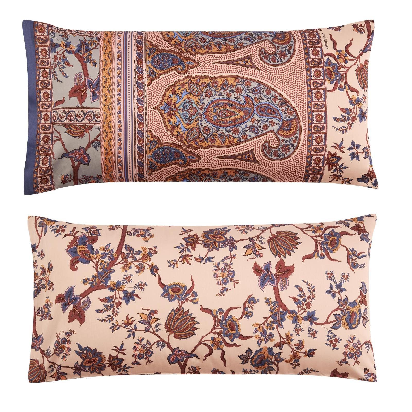 Bassetti Kissenbezug Bettwäsche Kissenbezug Bassetti Mako Satin Genova 41 natur rosa 40x80, (1 Stück), 100% Baumwolle (Premium Mako Satin)