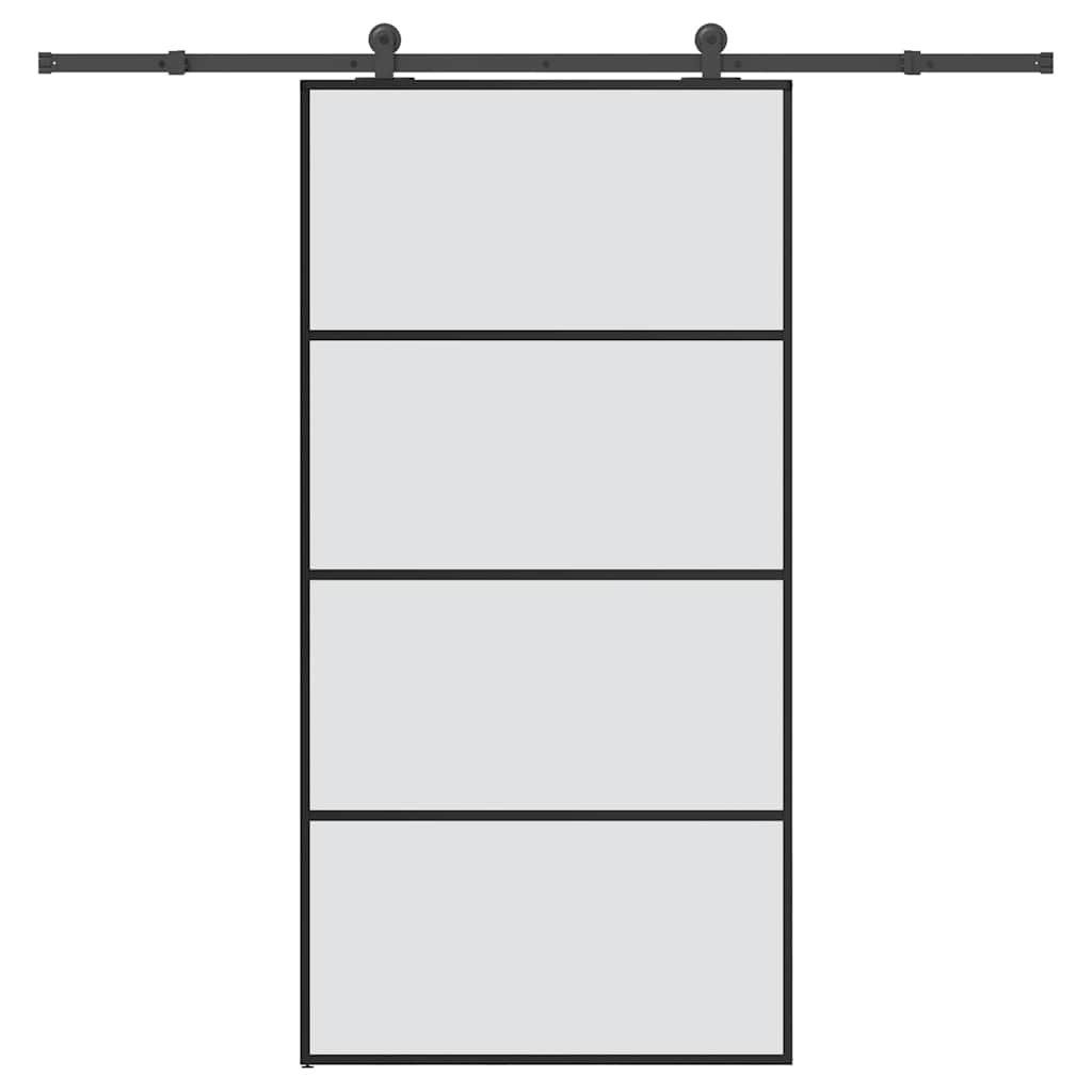 vidaXL Haustür Schiebetür mit Beschlag 102,5x205 cm ESG-Glas & Aluminium (1-St)