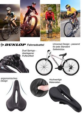 Dunlop Fahrradsattel FGM19 bequemer Gel Fahrradsattel, Komfortsattel Unisex Cityradsattel (Fahrradsitz für Damen & Herren, Wasserabweisend), Fahrradsattel für Rennrad, Trekkingrad Mountain Bike Sattel Gelsattel