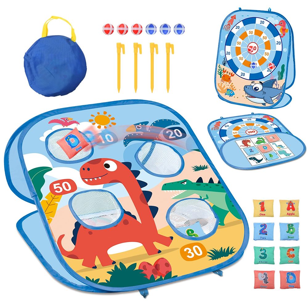 CLTYQ Spielzeug-Gartenset geeignet für Kinder ab 3 Jahren, 3-in-1 Wurfspiel mit Sandsäckchen, (für drinnen, draußen und Gartenpartys), Geburtstagsgeschenk,Indoor-, Garten- und Partyspielzeug