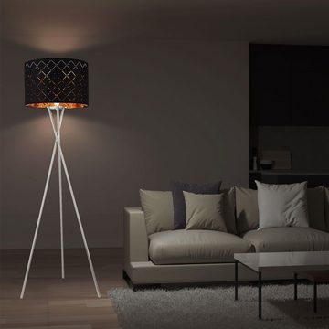 etc-shop LED Stehlampe, Leuchtmittel inklusive, Warmweiß, LED Design Stehleuchte Standlampe Beleuchtung Lese-Licht Textil-Schirm