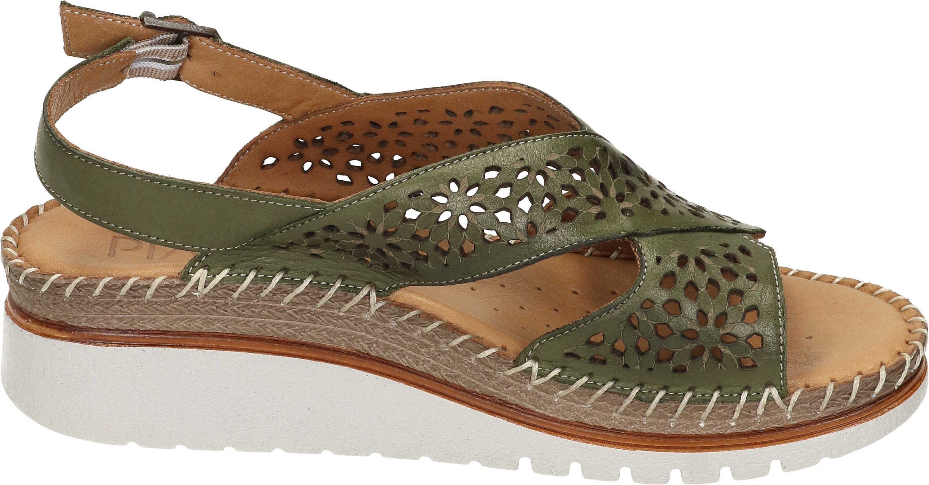 Sandalette echtem aus Leder grün Piazza Sandalen