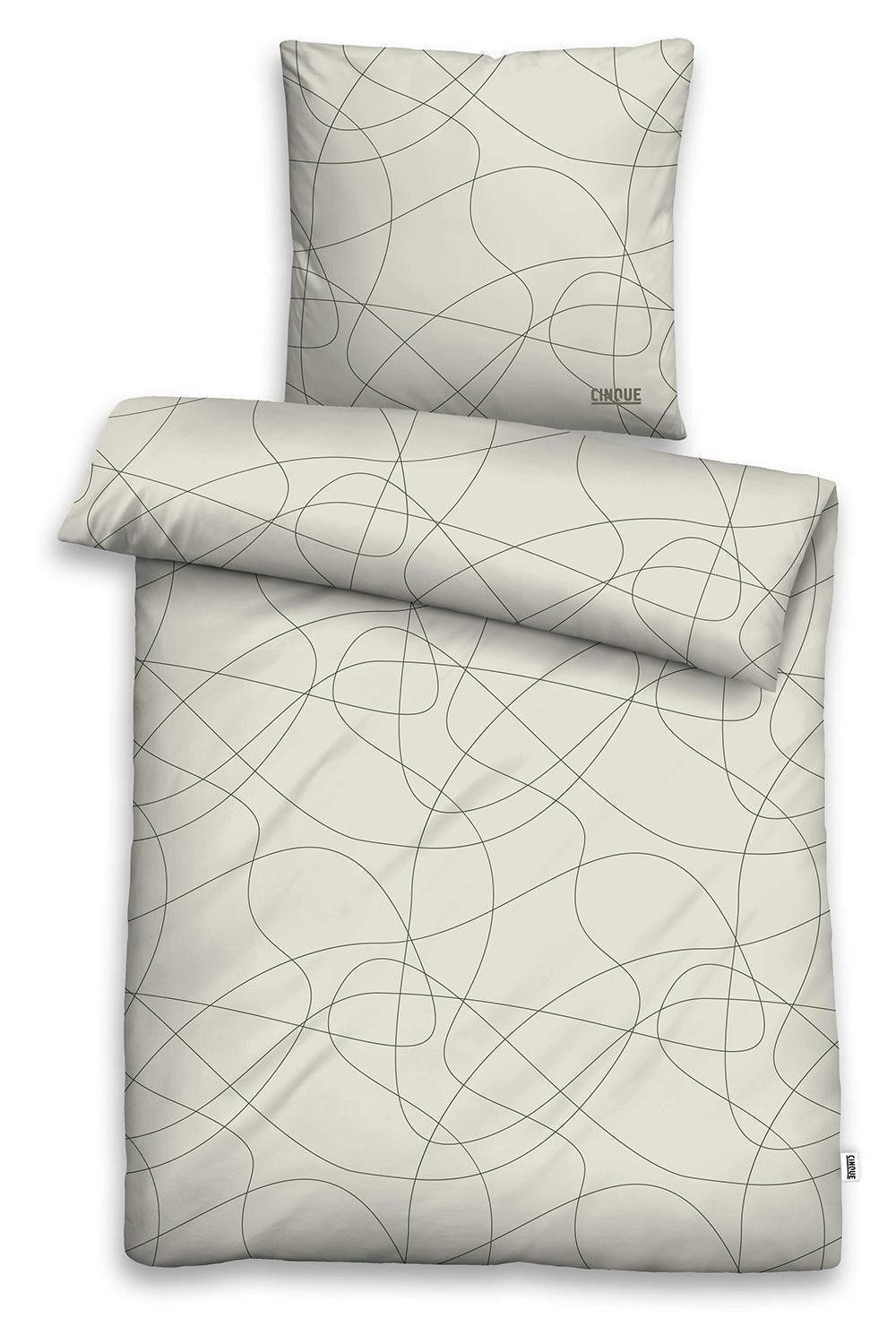 Cinque Bettwäsche CINJA, Beige, Satin, 100 % Baumwolle, mit Reißverschluss, 1 Kissenbezug, 155 x 220 cm