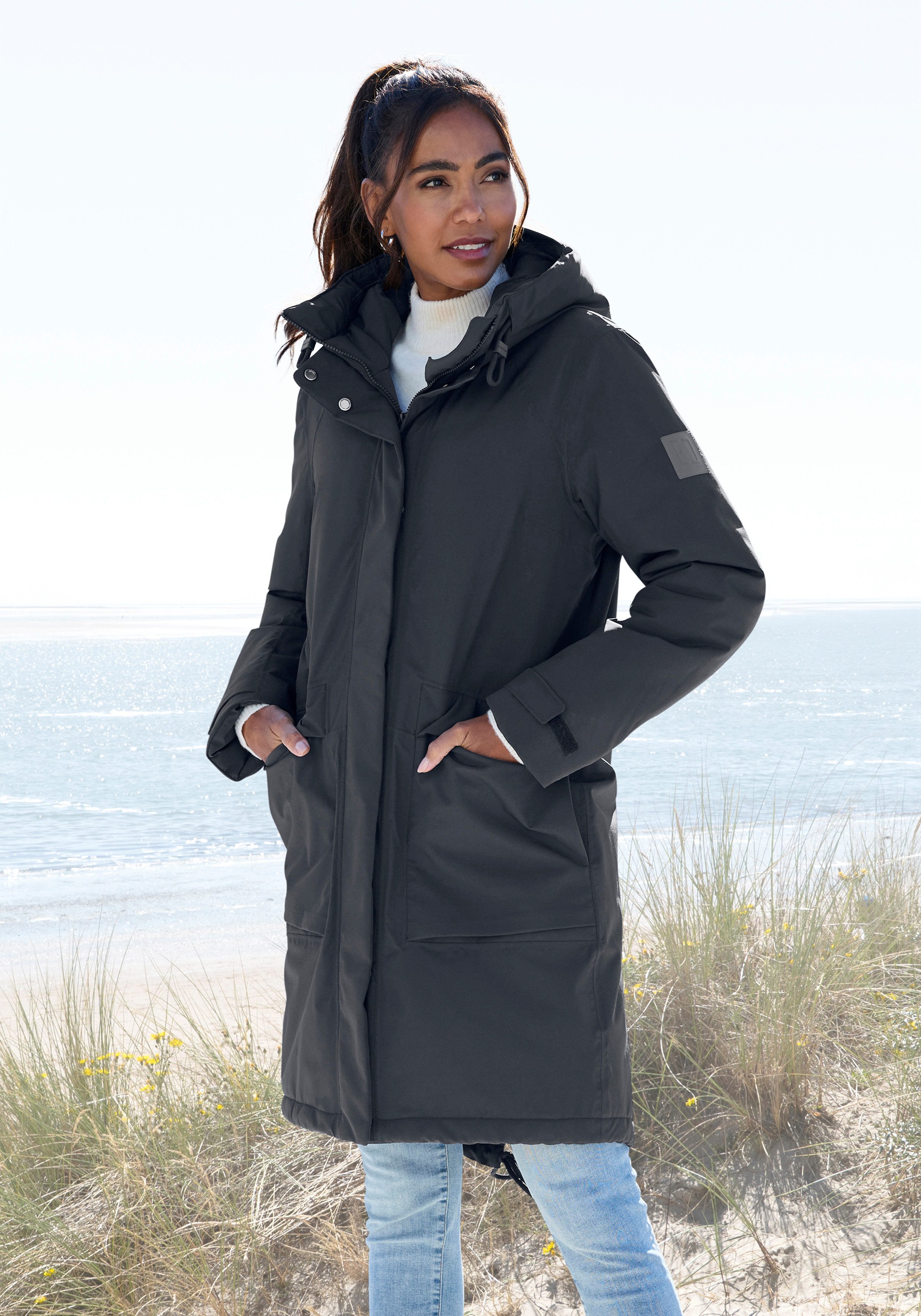 Elbsand Winterjacke mit verstellbarer Kapuze und aufgesetzten Taschen