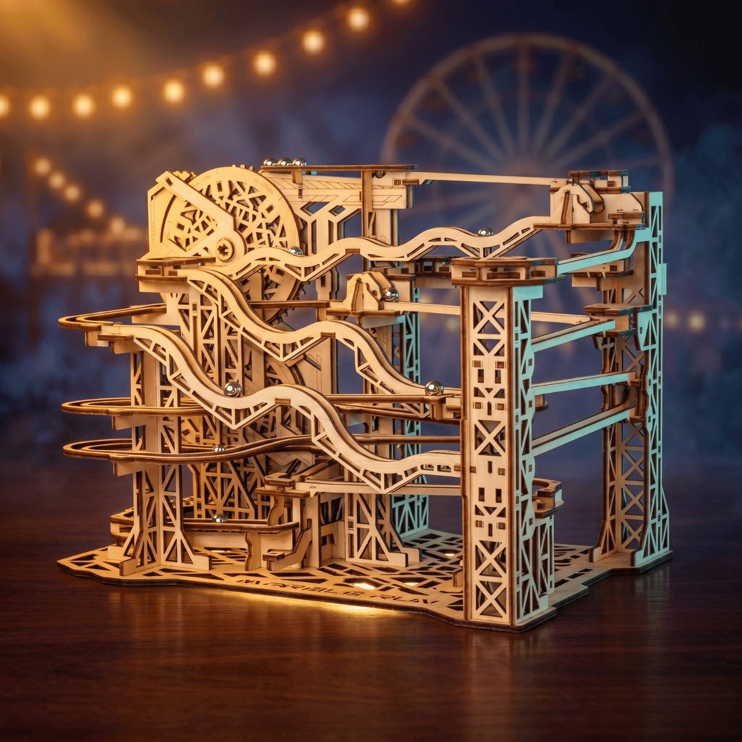 Eco Wood Art Modellbausatz Cyclone Marble Run Murmelbahn, (294-tlg)