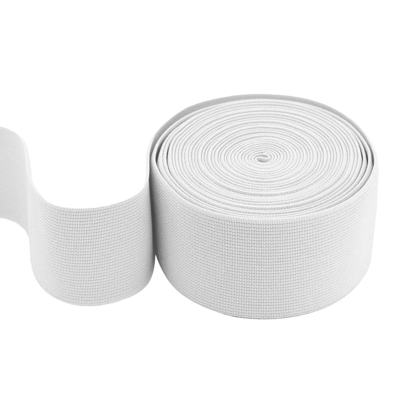 maDDma Gummiband 5m Gummiband 50 mm Gummilitze elastisches Band Bekleidungsgummi, weiß