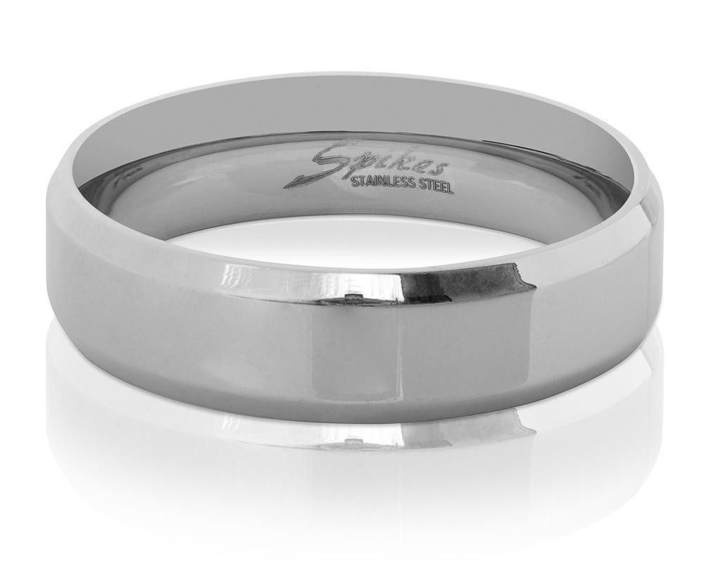 BUNGSA Fingerring 54 (17.2) Ring schräger Rand Silber aus Edelstahl Unisex (Ring, 1-tlg), Damen Herren