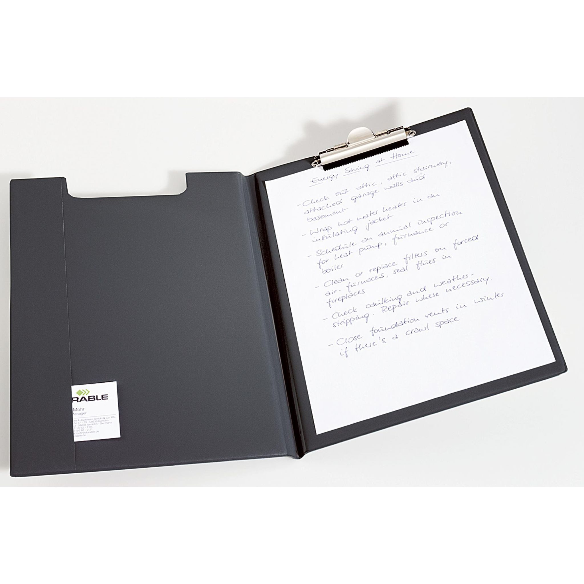 DURABLE Konferenzmappe Durable Blockmappe A4 m Federklemme sw Standardqualität