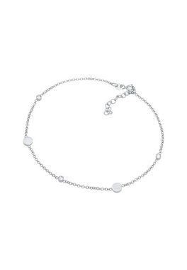 Elli Fußkette Kristalle Plättchen Basic 925 Silber