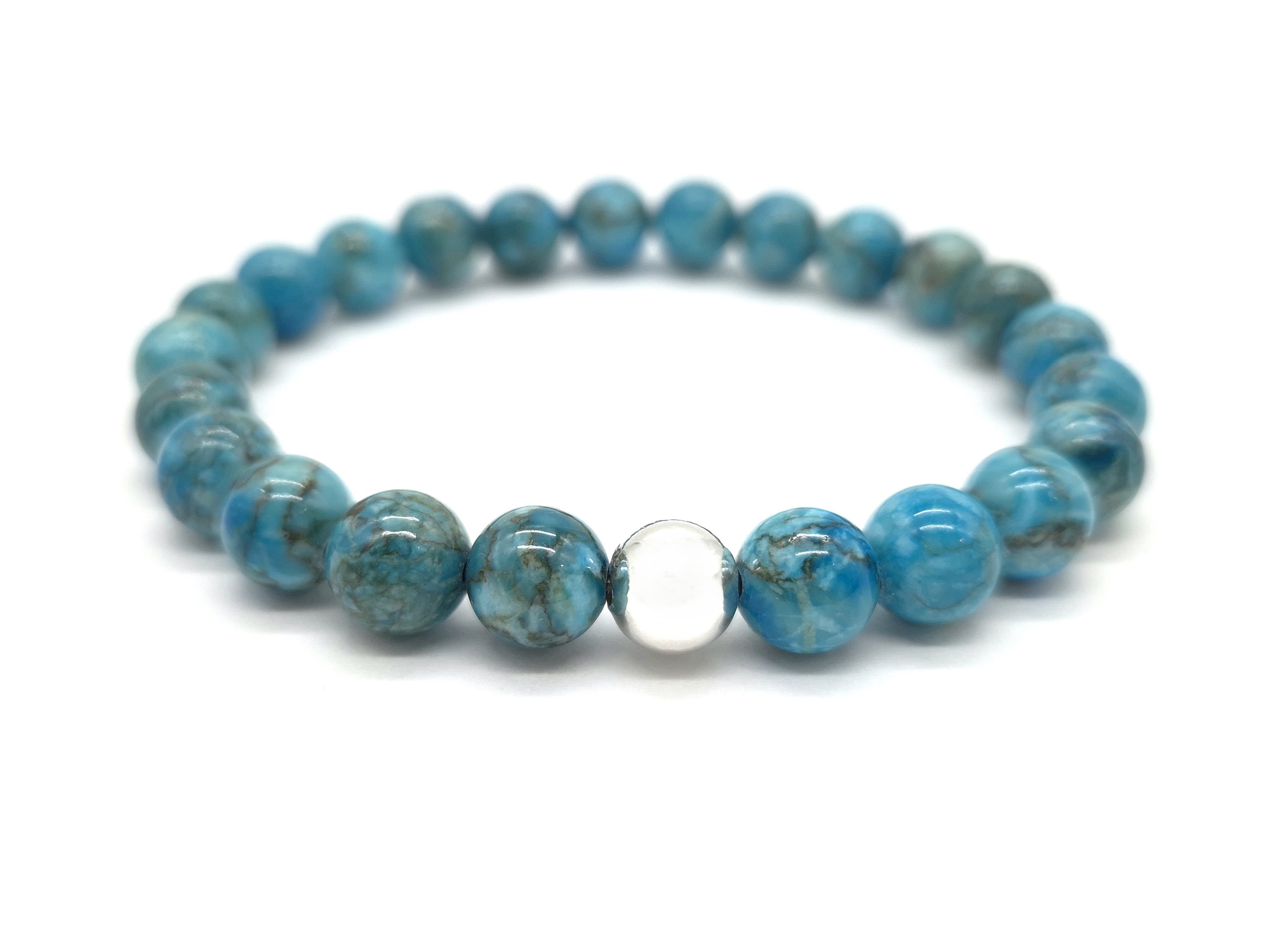 NAHLE Perlenarmband Echter Türkis mit 925 Silberperle Naturstein Armband (i günstig online kaufen