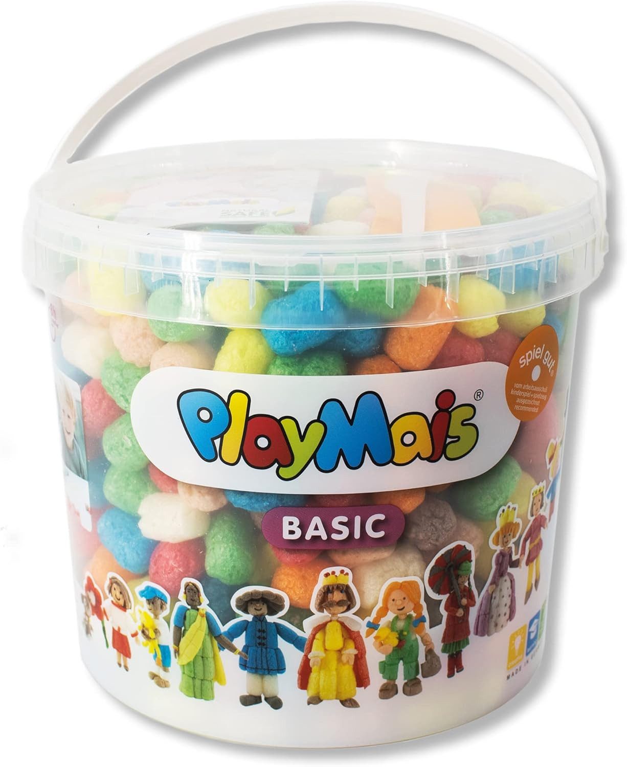 PlayMais Kreativset Playmais Basic 500 Bastelset Eimer 500 Stück Natürliches Spielzeug 3+