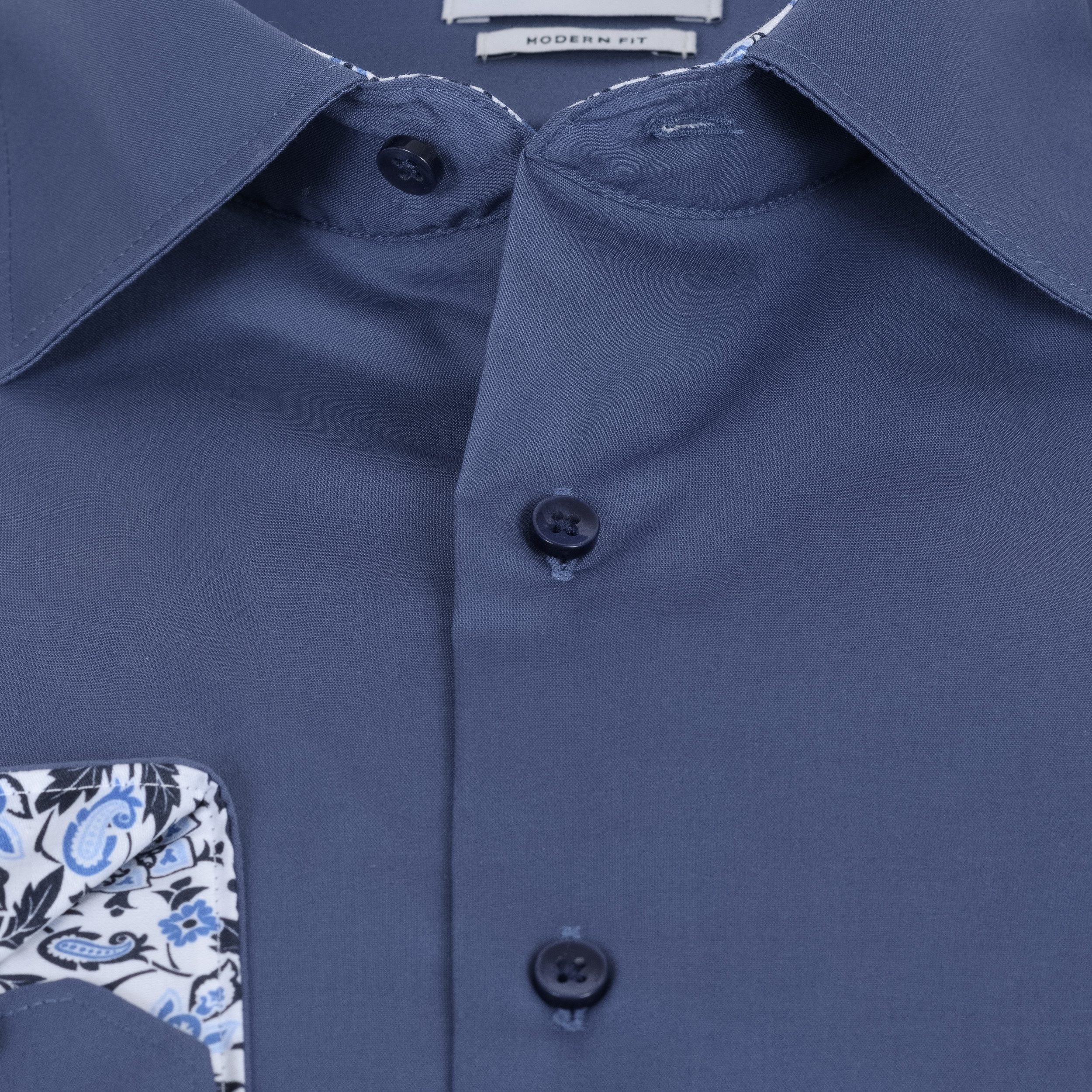 Eterna Businesshemd MODERN FIT I Blau I Bügelfrei I 100% Baumwolle Langarm günstig online kaufen