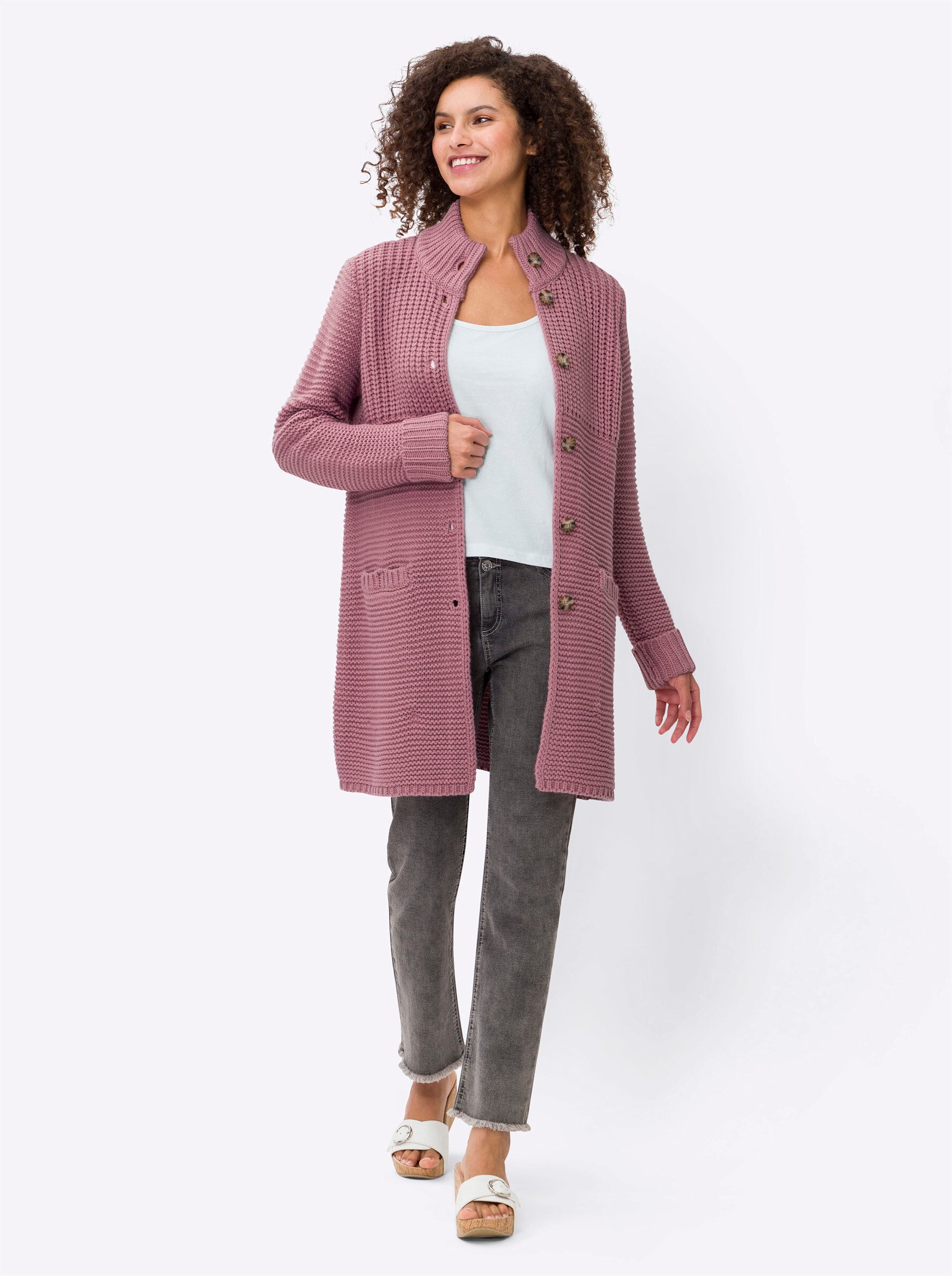 Strickjacke Strickjacke Langarm Grobstrick