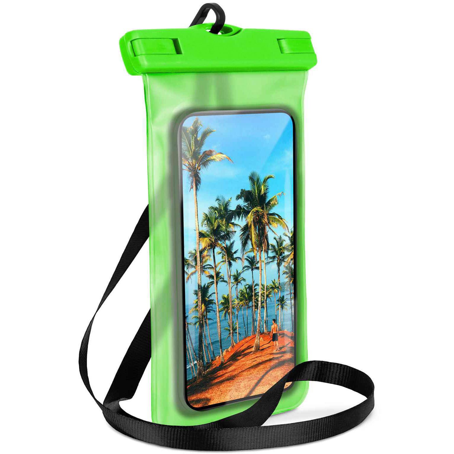 ONEFLOW Handyhülle für Samsung Galaxy A51 Wasserdichte Tasche BeachBag Grün 6,5 Zoll, Hülle mit Touch Kamera Fenster IPX8 Unterwasser-Tasche zum Schwimmen