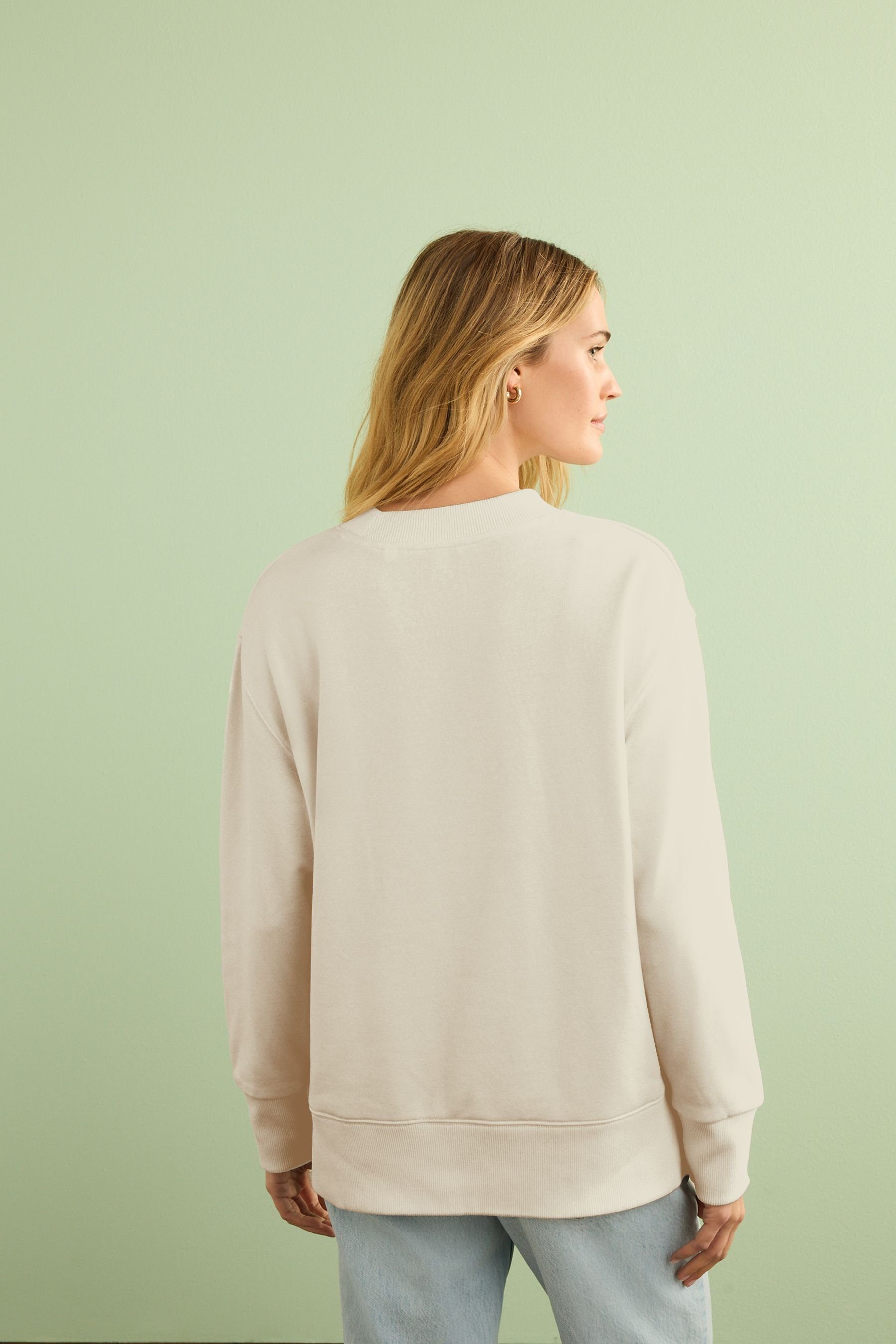 Next Longsweatshirt Angerautes Relaxed Fit Oversized-Sweatshirt günstig online kaufen