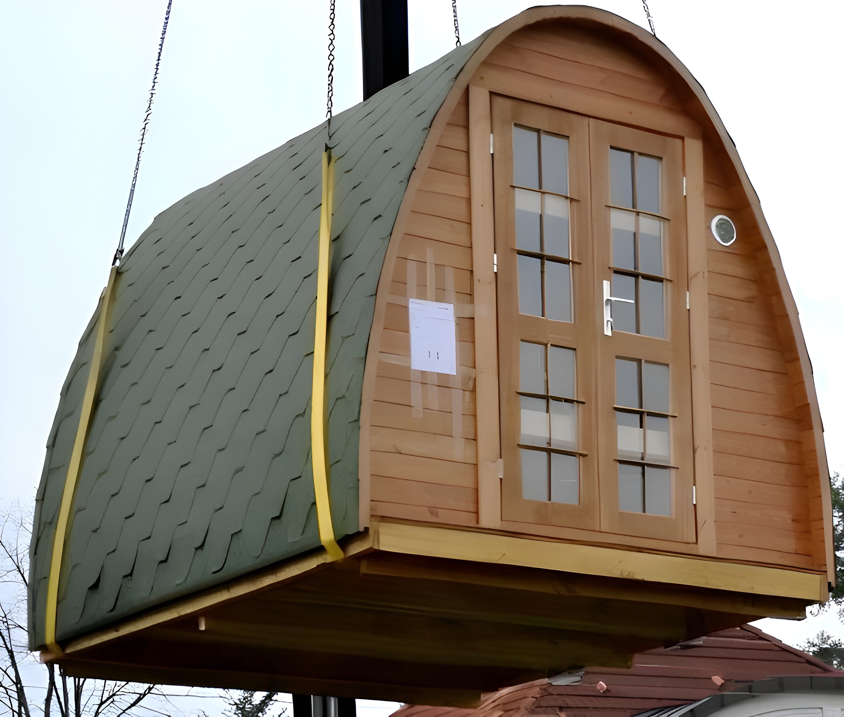JVmoebel Saunahaus Außensauna Gartensauna mit Finnischem Ofen, Transparent Sauna Holz, (1-St) Made in Europe