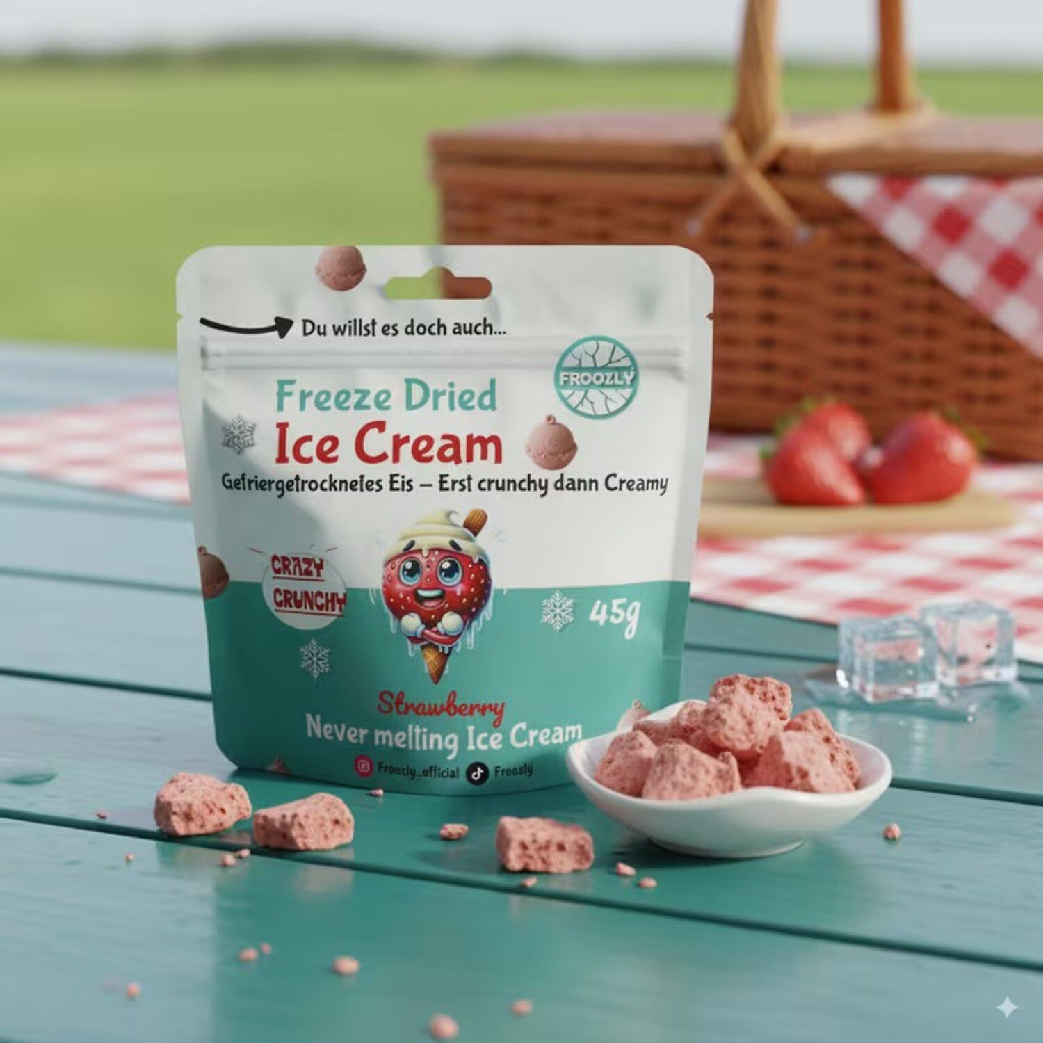 Süßigkeit, 1 x 45 g, Freeze Dried Ice Cream Strawberry