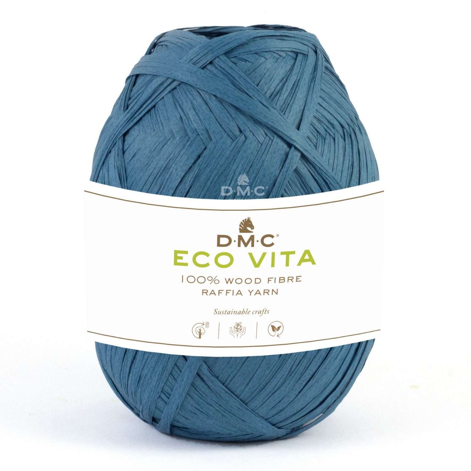 DMC DMC Eco Vita Raffia Häkelwolle, 100 m (Holzfaser-Garn für formstabile Accessoires), 50 g