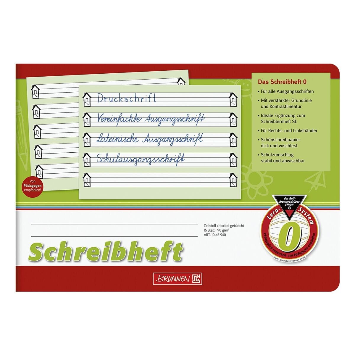BRUNNEN Schulheft, A5 quer liniert (Lineatur 0)