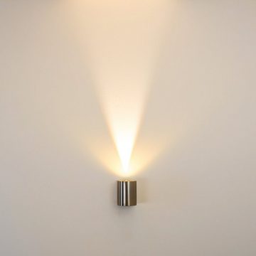 hofstein Außen-Wandleuchte LED Aussen Wand Leuchte Terrasse Edelstahl Aussenlampe Wandlampe