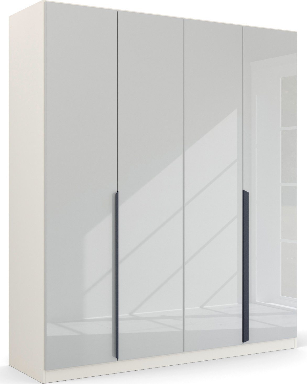 rauch Drehtürenschrank Kleiderschrank Schrank Garderobe Ankleide MODERN BY QUADRA SPIN (Breiten: 181/226/271 cm, Höhe 210 cm) mit hochwertiger Glasfront und Stangengriff MADE IN GERMANY