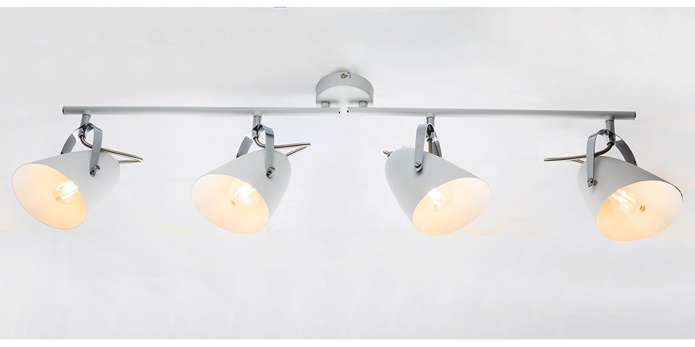etc-shop LED Deckenleuchte, Leuchtmittel nicht Flammig weiß inklusive, 4 Deckenleuchte Spotleiste schwenkbar
