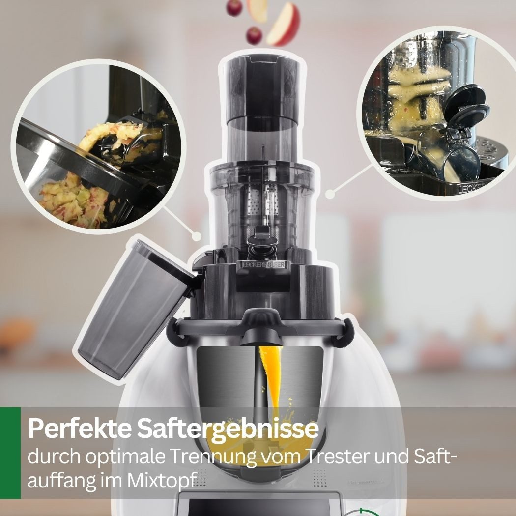 Leckerhelfer - automatisch Lecker Entsafteraufsatz SaftPRO - der Slowjuicer / Entsafter passend für den Thermomix TM5&TM6, Zubehör für Thermomix TM5 & TM6, Kompatibel mit TM5&TM6, BPA-Free