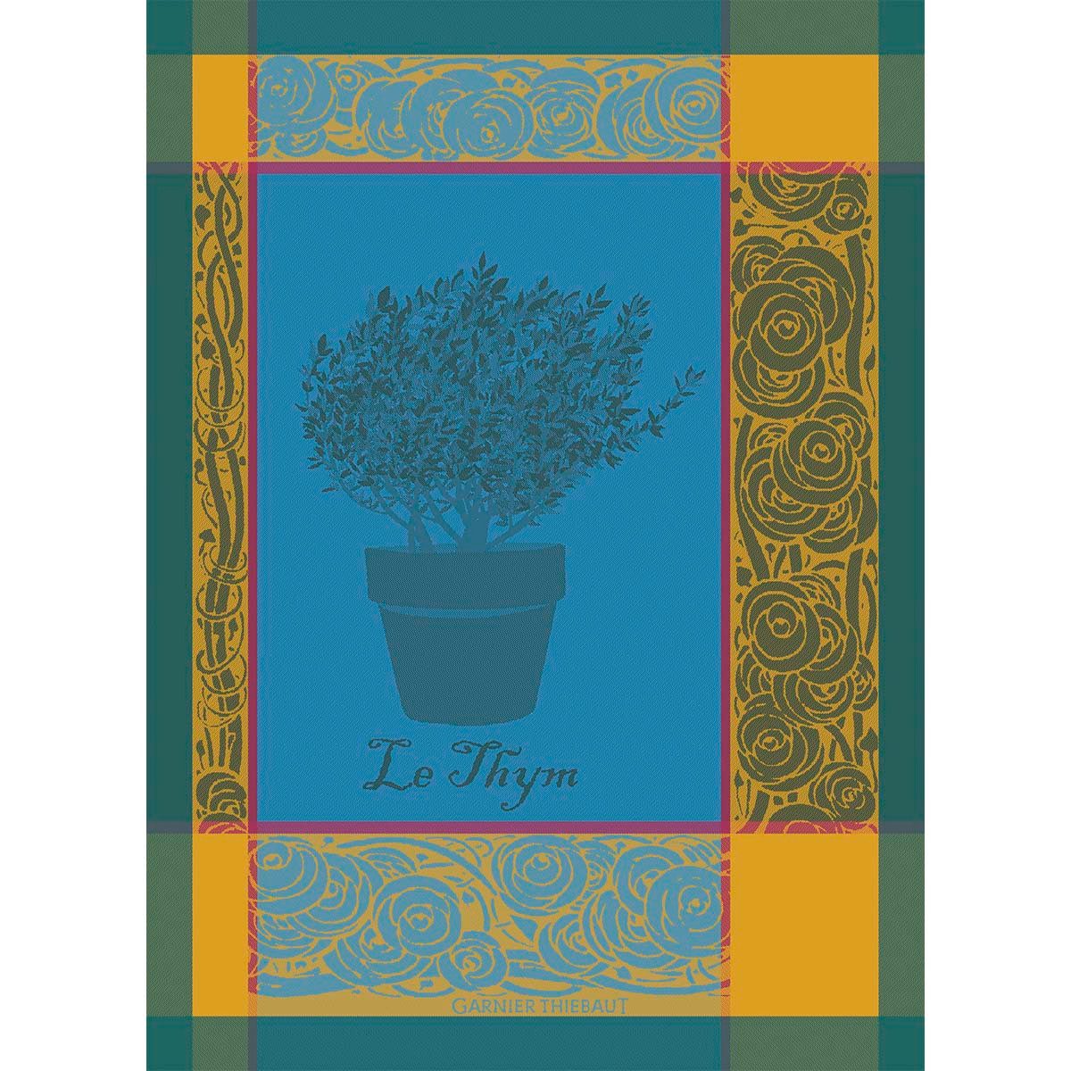 Garnier Thiebaut Geschirrtuch Geschirrtuch Thym bleu aster 56x77 cm, (1-tlg., 1 x Geschirrtuch), jacquard-gewebt
