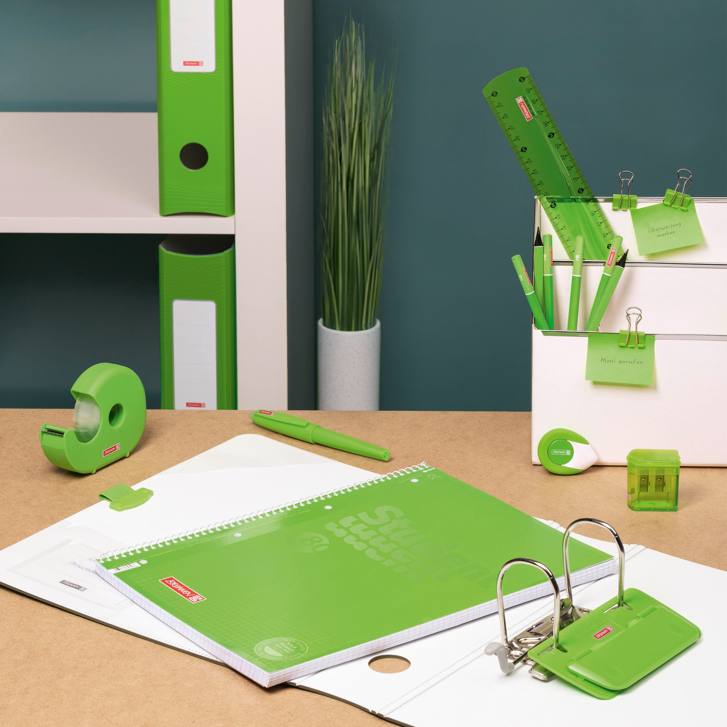 BRUNNEN Notizblock Collegeblock Student Premium Colour Code A4 kariert mit Randlinie inne