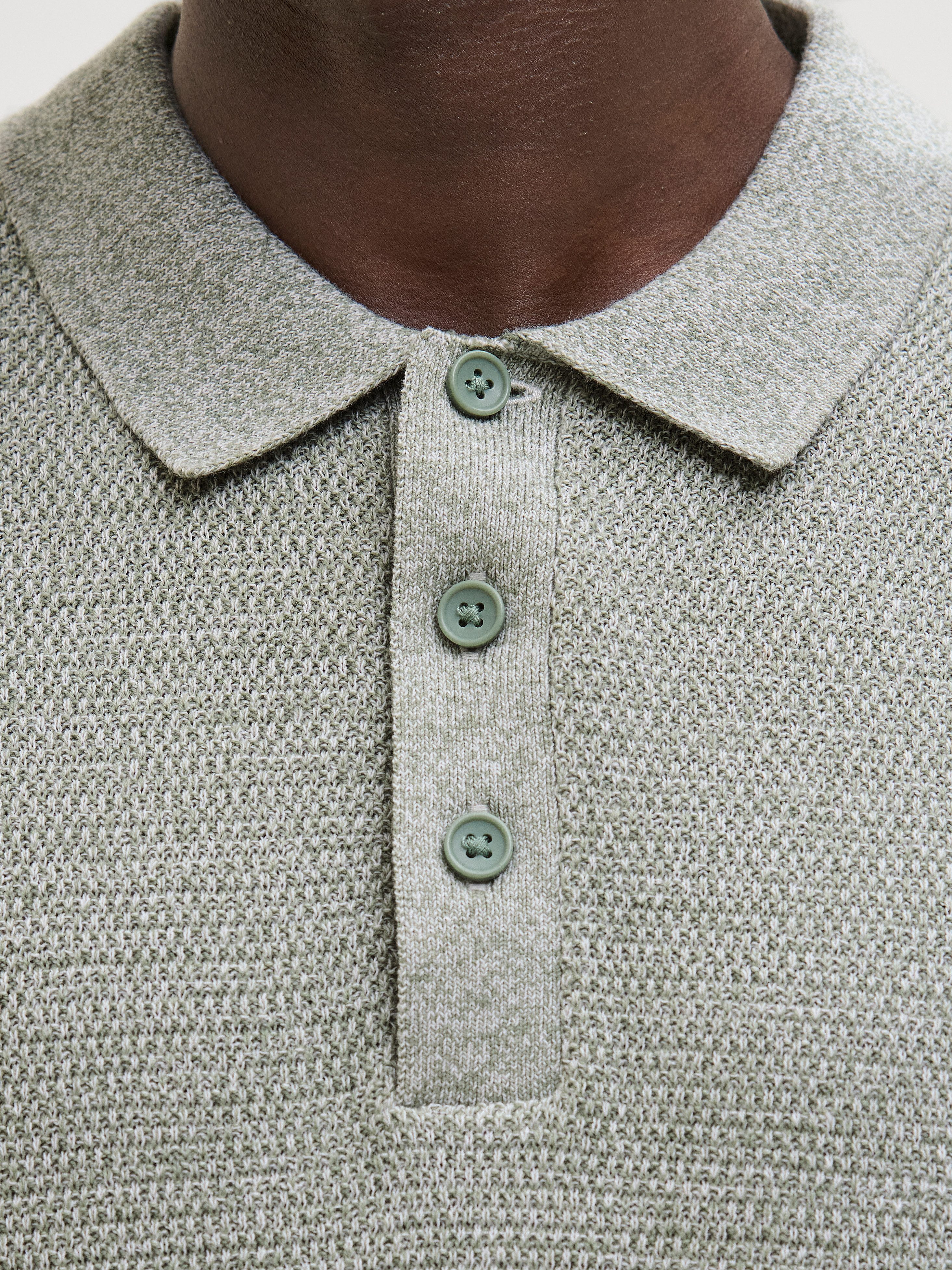 Jack & Jones Kurzarmpullover JJEGEORGE KNIT POLO SS SN mit Polo Kragen