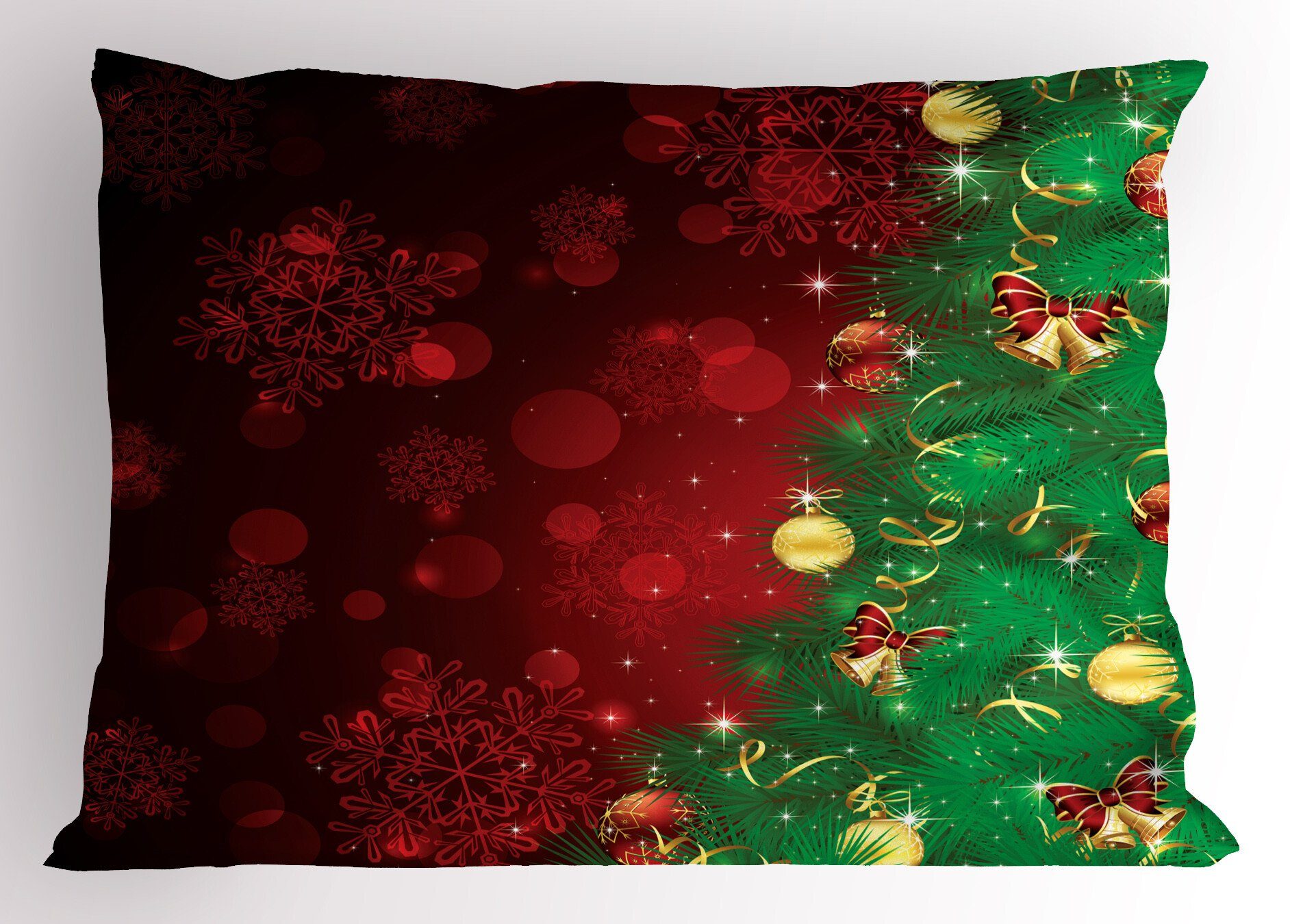 Kissenbezüge Dekorativer Standard King Size Gedruckter Kissenbezug, Abakuhaus (1 Stück), Weihnachten Jingle Bells Bäume
