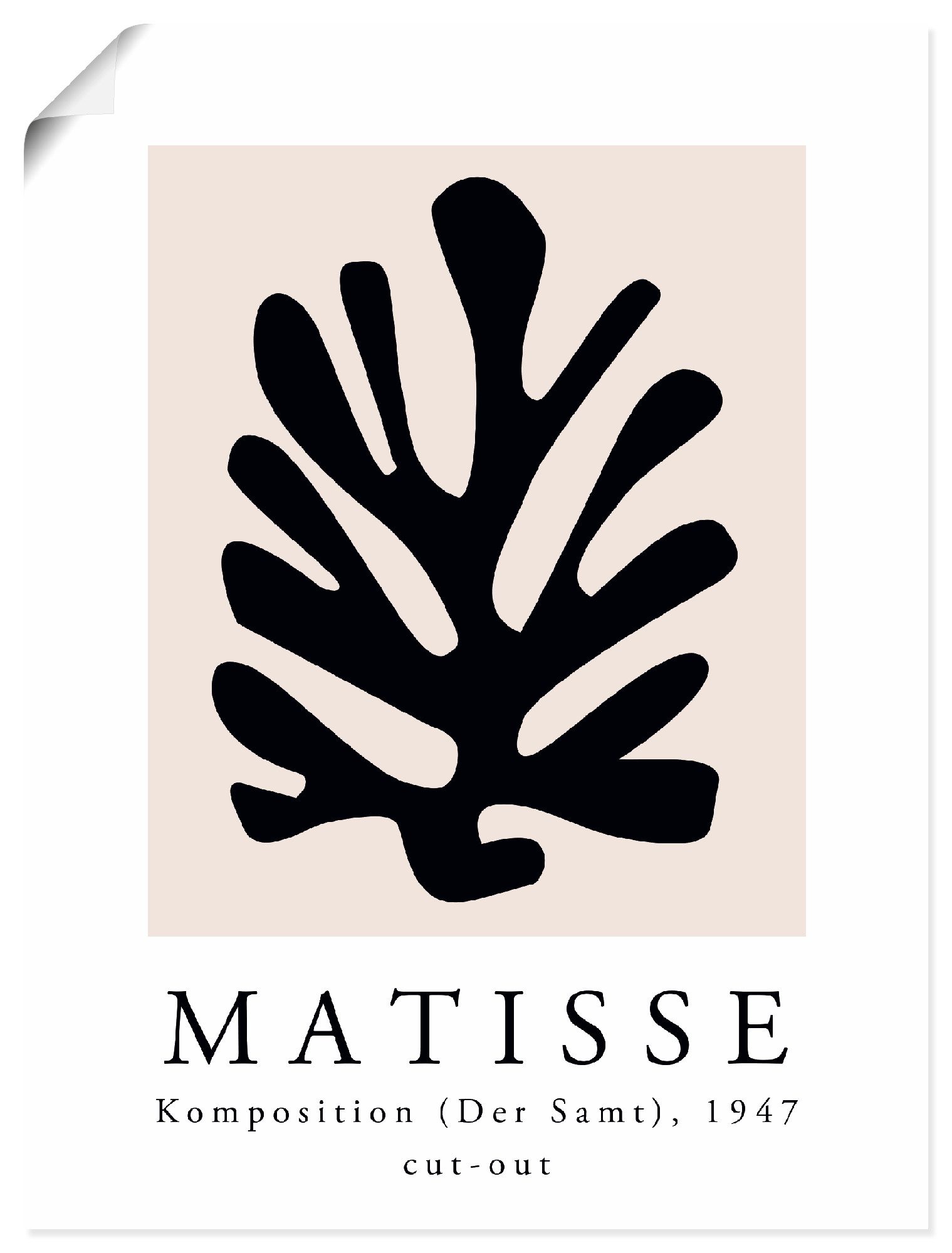 Artland Wandbild Matisse Komposition - cut-out schwarz, Muster (1 St), als Alubild, Leinwandbild, Poster, Wandaufkleber in verschied. Größen