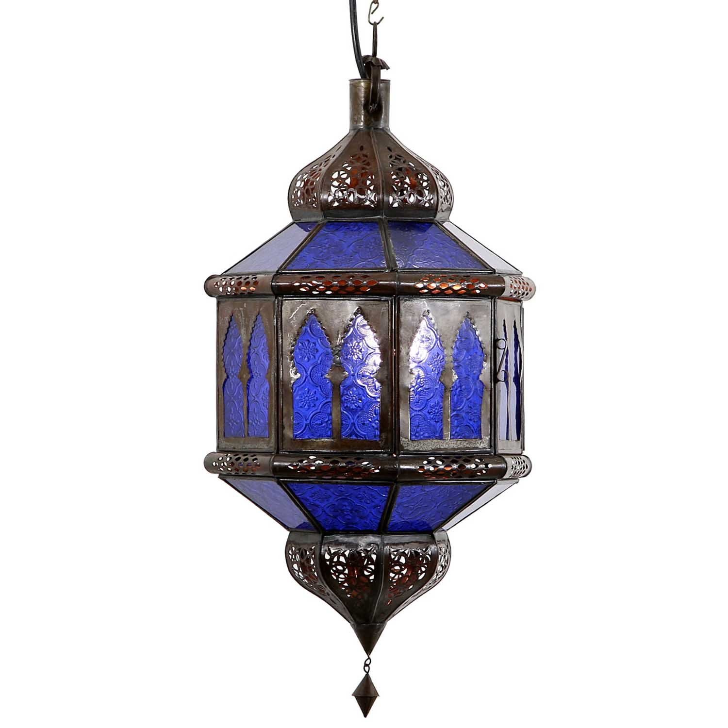 Orientalische L1232 Moro Lampenschirm Marokko, Blau ohne Casa cm Biban aus Leuchtmittel, Lampe Trombia H50 Kunsthandwerk