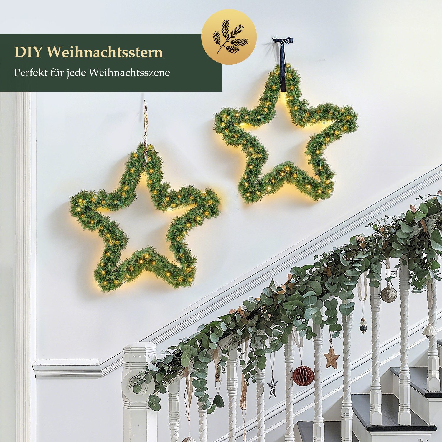 Kunstgirlande Weihnachtsgirlande mit Licht Batterie Tannengirlande günstig online kaufen