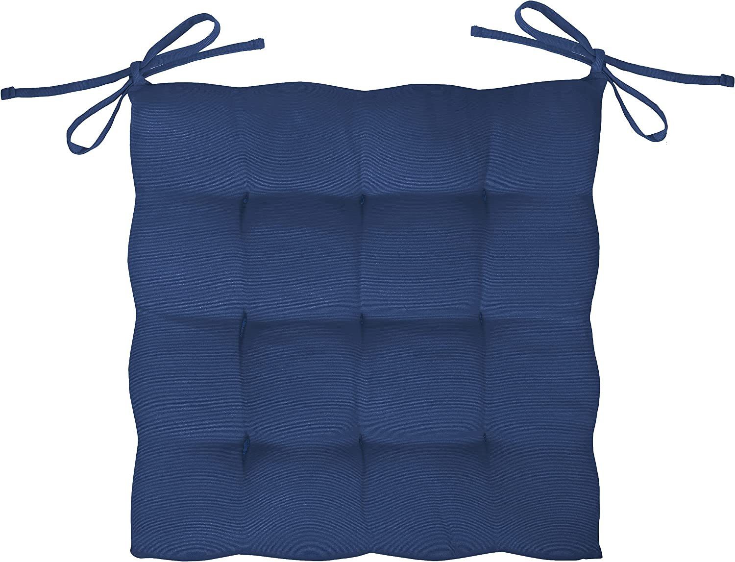 GREEN MARK Sitzkissen Außen Navy weich Stuhlkissen Textilien oder gefüllt, für blau 40x40cm Sitzkissen, Innen