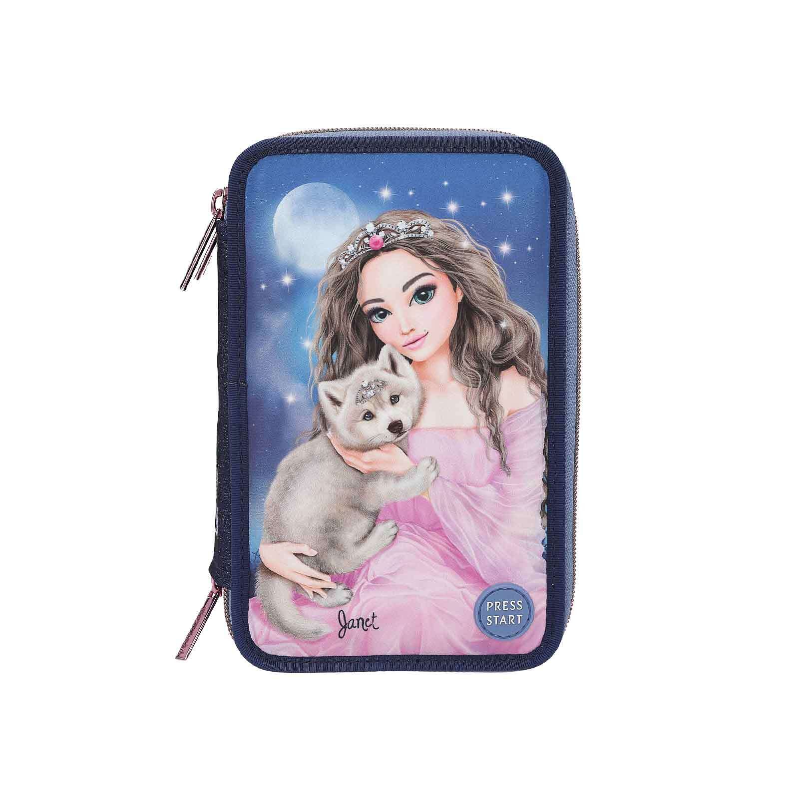 Federmäppchen TOPModel 3-Fach Federtasche 7,5 x 13 x 20 cm