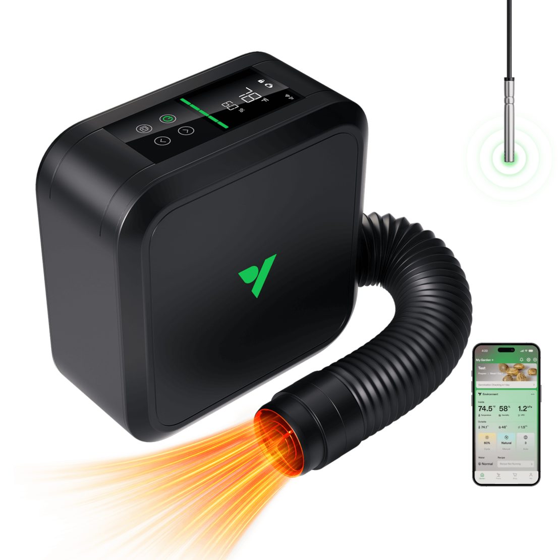 VIVOSUN Heizlüfter VIVOSUN AeroFlux Smart Growzelt Heizung, 700 W, VPD und App Steuerung